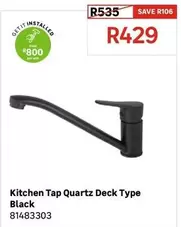 Kitchen Tap Quartz Deck Type Black