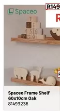 Spaceo - Frame Shelf 60x10cm Oak