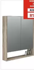 Mirror Cab With 2 Door And Shelf Oak 60Cm