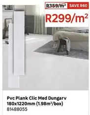 Pvc Plank Clic Med Dungarv 180x1220MM (1.98M²/Box)