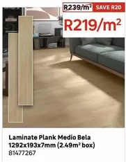 Laminate Plank Medio Bela 1292x193x7MM(2,249M² Box)