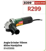 Ryobi - Angle Grinder 115mm 650w Handyline