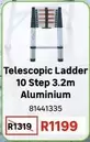 Telescopic Ladder 10 Step 3.2m Aluminium 