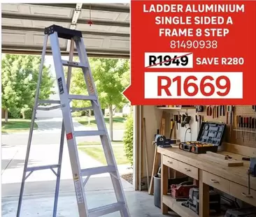 Ladder Aluminium Single Sided A Farme 8 Step
