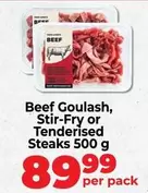 Beef Goulaş, Stir-Fry or Tenderised Steaks