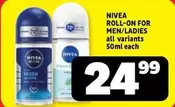 Nivea - ROLL-ON FOR MEN/LADIES
