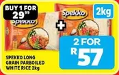 Spekko - LONG GRAIN PARBOILED WHITE RICE 2kg