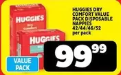 Huggies - DRY COMFORT VALUE PACK DISPOSABLE NAPPPIES