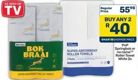 Springbok or no name Roller Towel White