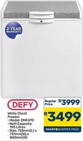 Defy - White Chest Freezer DMF470