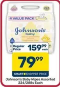 Johnson's - Baby Wipes Assorted 224/288s Each