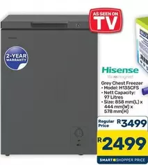 Hisense - Grey Chest Freezer H135CFS