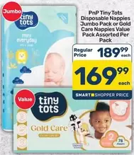 Jumbo - Disposable Nappies Pack or Gold Care Pack Nappies Value Pack Assorted Per Pack