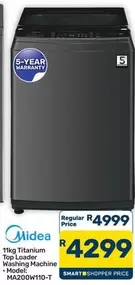 11kg Titanium Top Loader Washing Machine - Model: MA200W110-T
