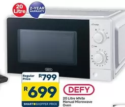 Defy - 20 Litre White Manual Microwave Oven