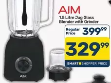 Aim - 1.5 Litre Jug Glass Blender with Grinder
