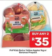 Red or Yellow Apples or Bananas Prepack