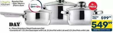 Chef - 6-Piece Stainless Steel Cookware Set