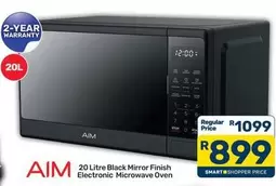 Aim - 20 Litre Black Mirror Finish Electronic Microwave Oven