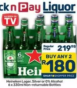 Heineken - Lager, Silver or 0% Alcohol