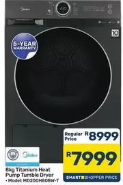 8kg Titanium Heat Pump Tumble Dryer - MD200H80BW-T