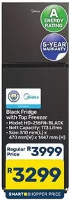 Black Fridge with Top Freezer