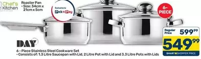 Chef - 6-Piece Stainless Steel Cookware Set