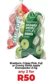 Apple - Braeburn, Cripps Pink, Fuji or Granny Smith Econopacks