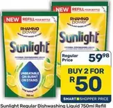 Sunlight - Regular Dishwashing Liquid 750ml Refill