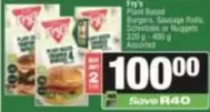 Fry's - Plant Based Burgers, Sausage Rolls, Schnitzels or Nuggets