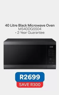 Samsung - 40 Litre Black Microwave Oven MS40DG5504