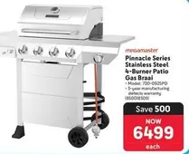 Megamaster - Pinnacle Series Stainless Steel 4-Burner Patio Gas Braai