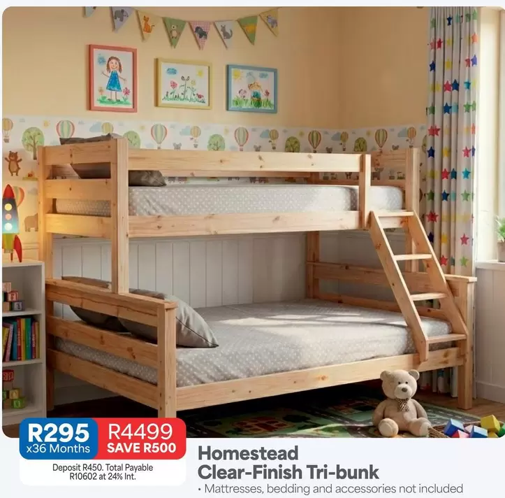 Total - Clear-Finish Tri-bunk