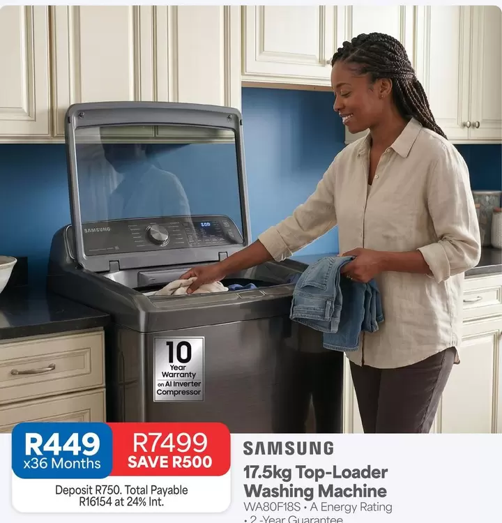 Samsung - 17.5kg Top-Loader Washing Machine