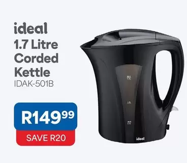 Ideal - 1.7 Litre Corded Kettle IDAK-501B
