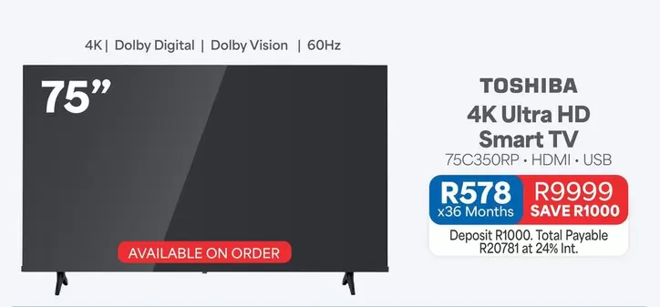 Toshiba - 4K Ultra HD Smart TV 75C350RP