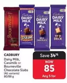 Cadbury - Dairy Milk, Caramilk or Bourneville Chocolate Slabs