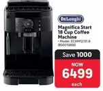 Delonghi - Magnifica Start 18 Cup Coffee Machine - Model: ECAM12121.B (850015866)