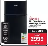 82 L Double Door Bar Fridge Freezer SBF100DB (850040967)