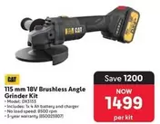 CAT - 115 mm 18V Brushless Angle Grinder Kit DX3133