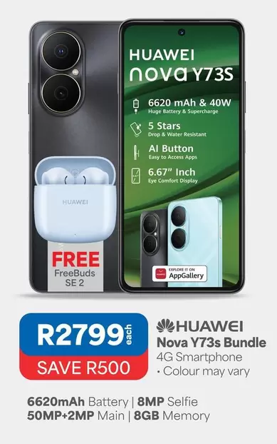 Huawei - Nova Y73s Bundle 4G Smartphone