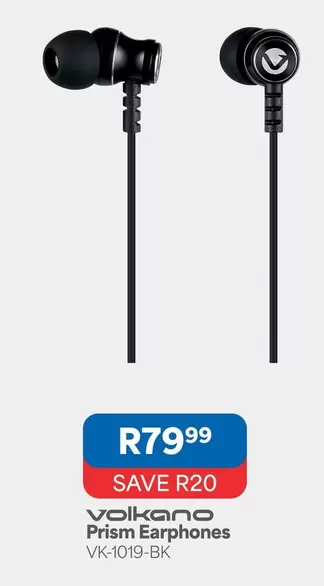Volkano - Prism Earphones VK-1019-BK