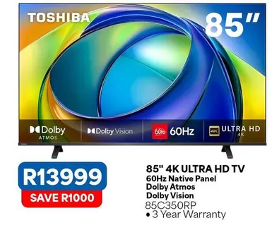 Toshiba - 85" 4K ULTRA HD TV