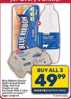 Blue Ribbon - Classic White Sliced Bread, Full Cream Fresh Milk, Eggs