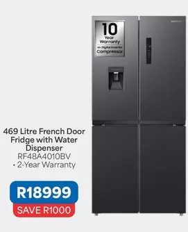 Samsung - 469 Litre French Door Fridge with Water Dispenser RF48A4010BV