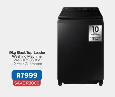 Samsung - 19kg Black Top-Loader Washing Machine WA80F19S8BFA