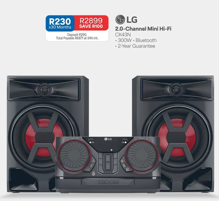 LG - 2.0-Channel Mini Hi-Fi CK43N