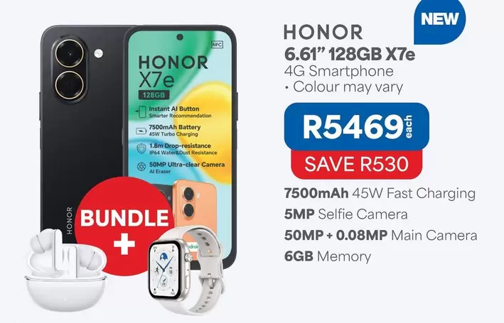Honor - 6.61" 128GB X7e 4G Smartphone