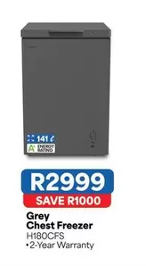 Grey Chest Freezer H180CFS