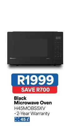 Hisense - Black Microwave Oven H45MOBS5XV